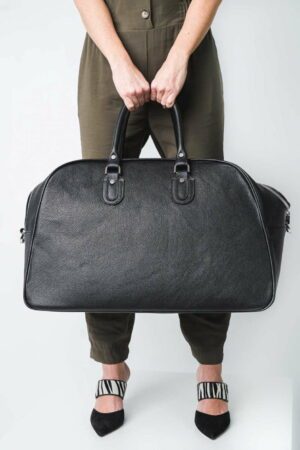 TRAVEL BAG MAXI - skórzana torba podróżna - czarna