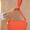 SWITCH BAG BOX - skórzana torebka - pomarańczowa - groszkowa